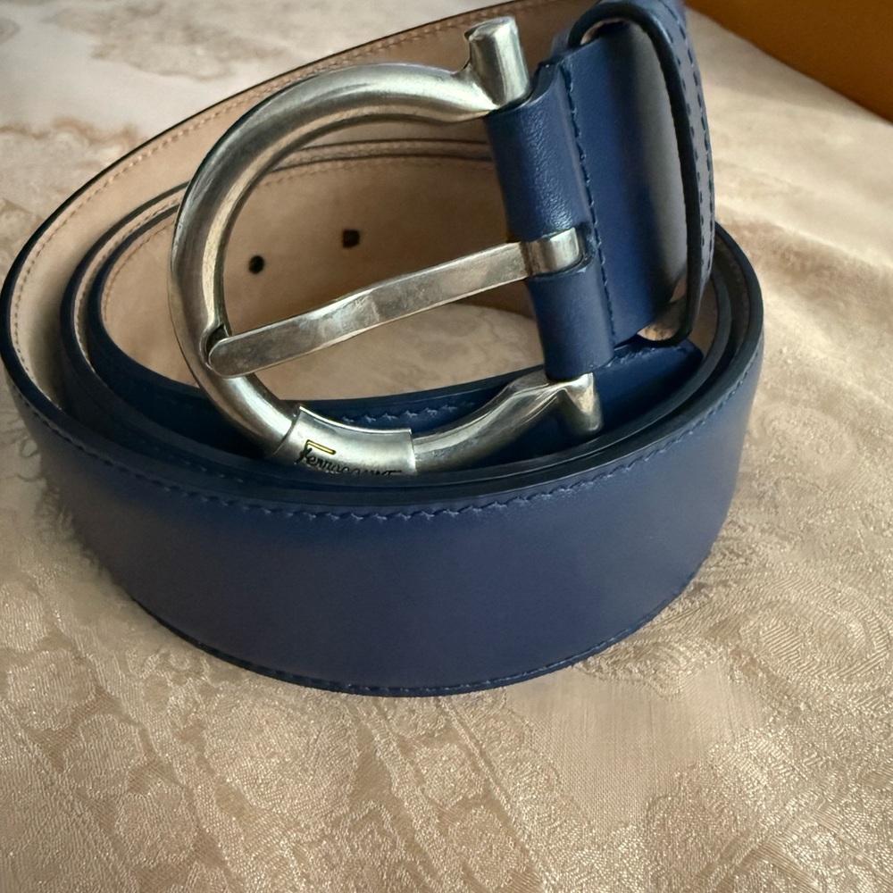 Salvatore Ferragamo Blue Silver Belt Classic Design - Picture 6 of 9